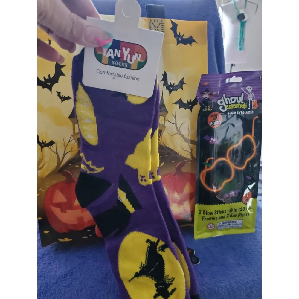 Ghoul Halloween Bundle-Scary bag, Spooky Socks, bracelet & Glow item